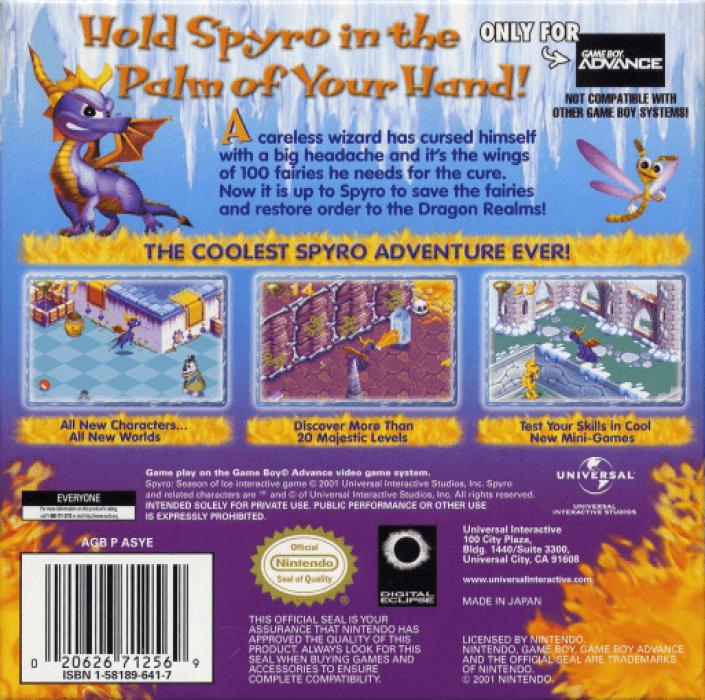 Spyro : Season of Ice — Box back