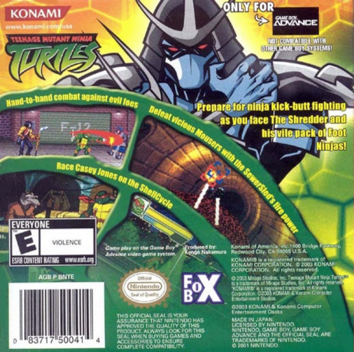 Teenage Mutant Ninja Turtles — Box back