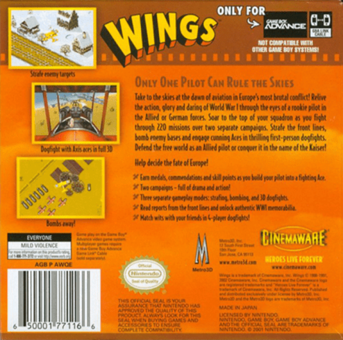 Wings — Box back