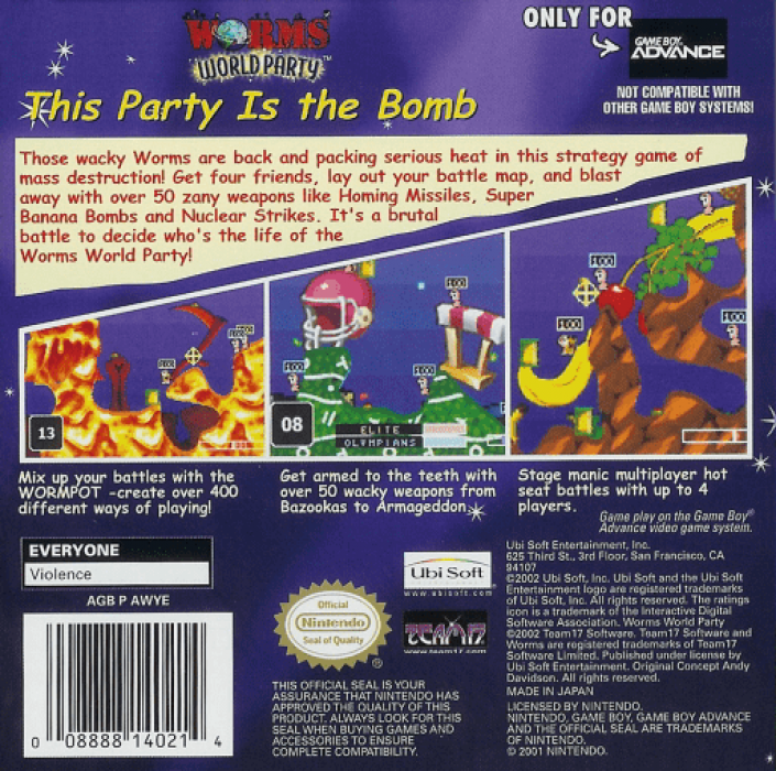 Worms World Party — Box back