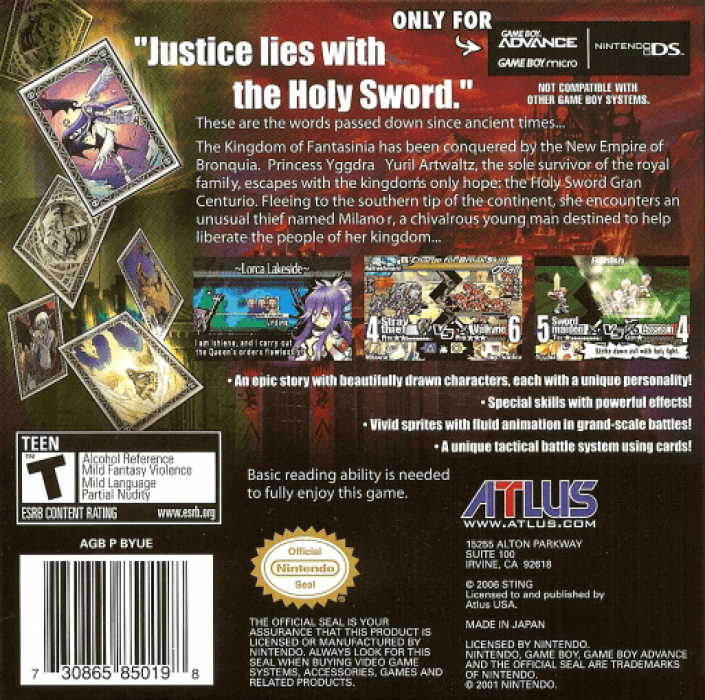 Yggdra Union : We'll Never Fight Alone — Box back