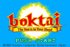 Boktai : The Sun Is in Your Hand — Title screen