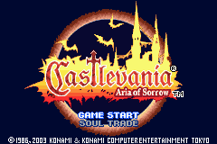 Castlevania : Aria of Sorrow — Title screen