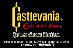 Castlevania : Circle of the Moon — Title screen