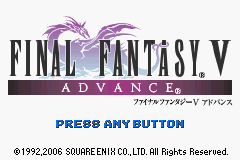 Final Fantasy V Advance — Title screen