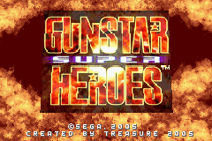 Gunstar Super Heroes — Title screen