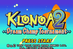 Klonoa 2 : Dream Champ Tournament — Title screen