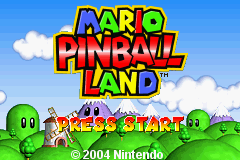 Mario Pinball Land — Title screen
