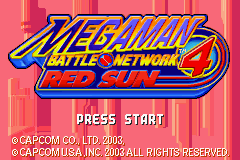 Mega Man Battle Network 4 : Red Sun — Title screen