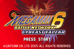 Mega Man Battle Network 6 : Cybeast Falzar — Title screen