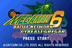 Mega Man Battle Network 6 : Cybeast Gregar — Title screen