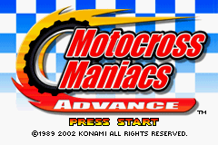Motocross Maniacs Advance — Title screen