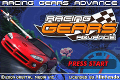 Racing Gears Advance — Title screen