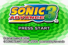 Sonic Advance 3 — Title screen