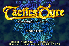 Tactics Ogre : The Knight of Lodis — Title screen