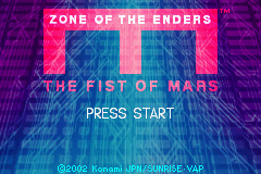 Zone of the Enders : The Fist of Mars — Title screen