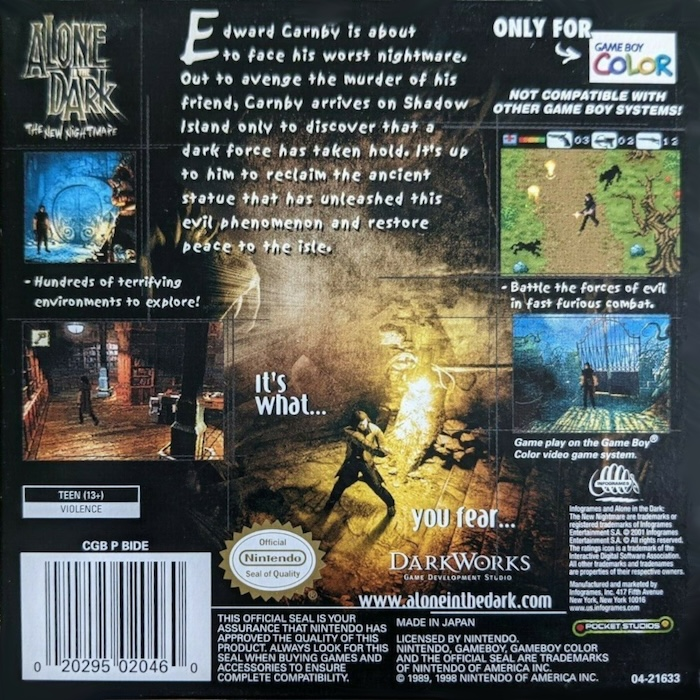 Alone in the Dark: The New Nightmare — Box back