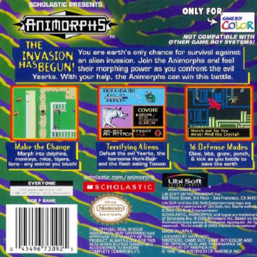 Animorphs — Box back