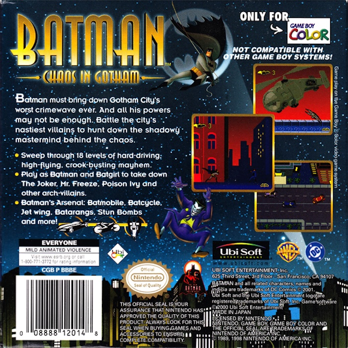 Batman : Chaos in Gotham — Box back