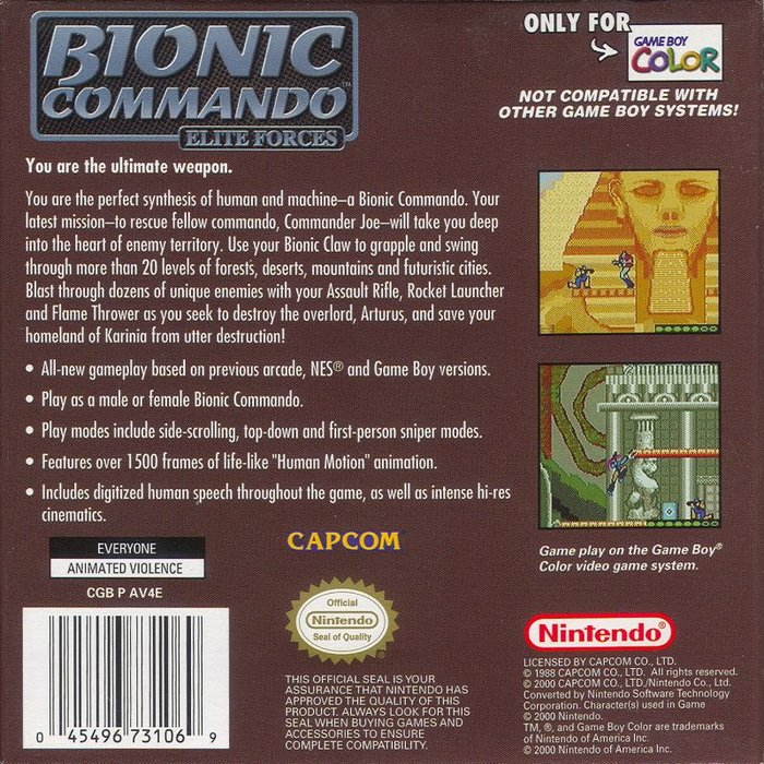 Bionic Commando : Elite Forces — Box back