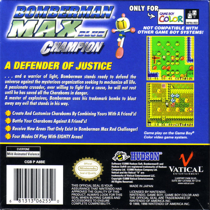 Bomberman Max : Blue Champion — Box back