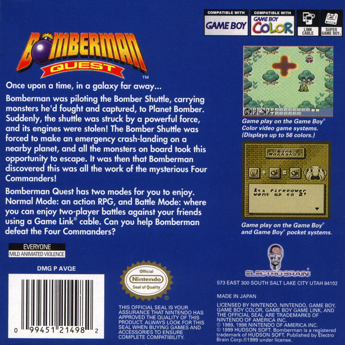 Bomberman Quest — Box back