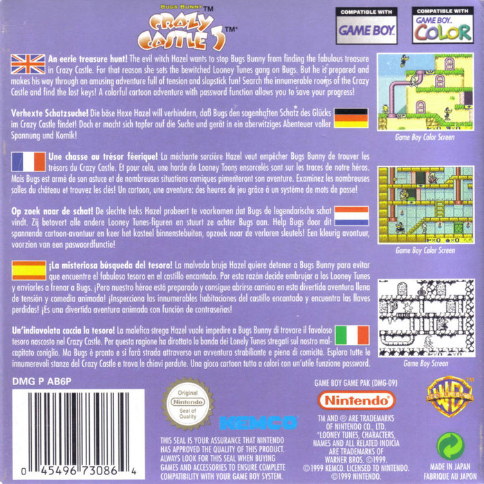 Bugs Bunny : Crazy Castle 3 — Box back