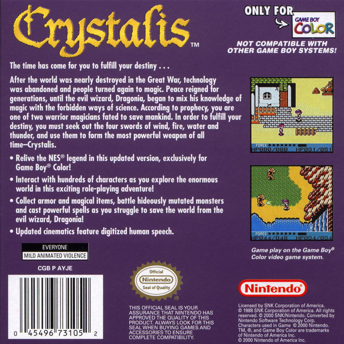 Crystalis — Box back