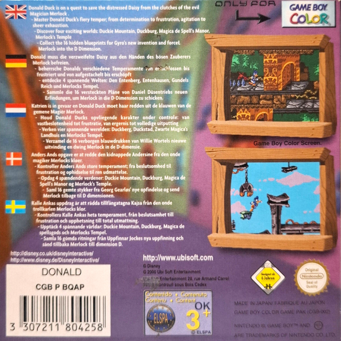 Donald Duck : Quack Attack — Box back