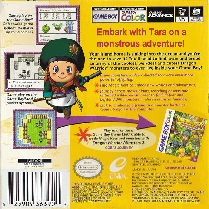 Dragon Warrior Monsters 2 : Tara's Adventure — Box back