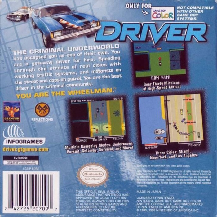 Driver : You are the Wheelman — Box back