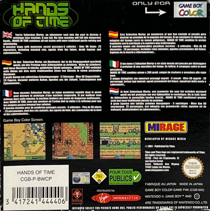 Hands of Time — Box back