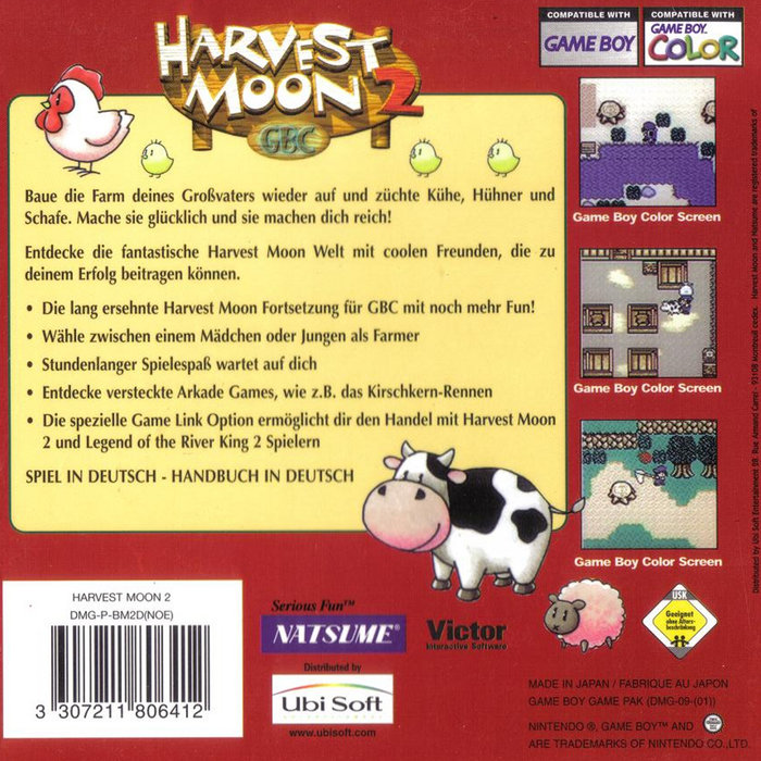 Harvest Moon 2 GBC — Box back