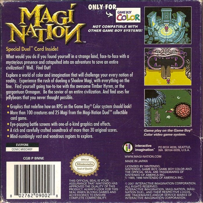 Magi Nation — Box back
