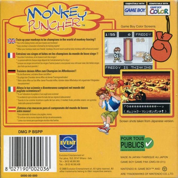 Monkey Puncher — Box back