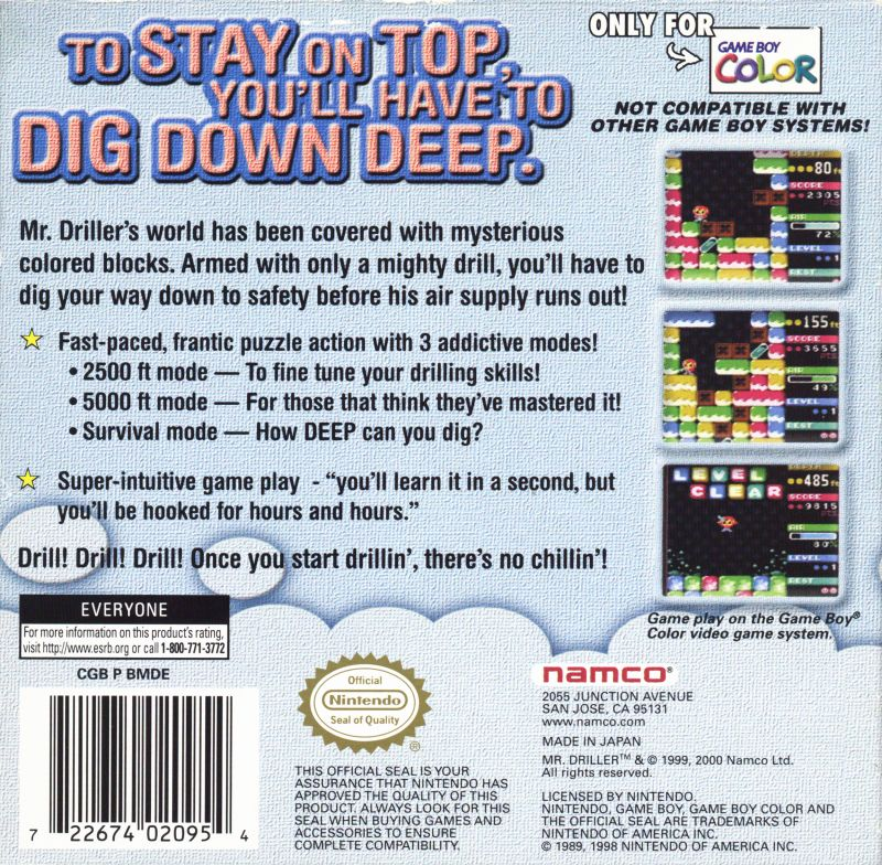 Mr. Driller — Box back