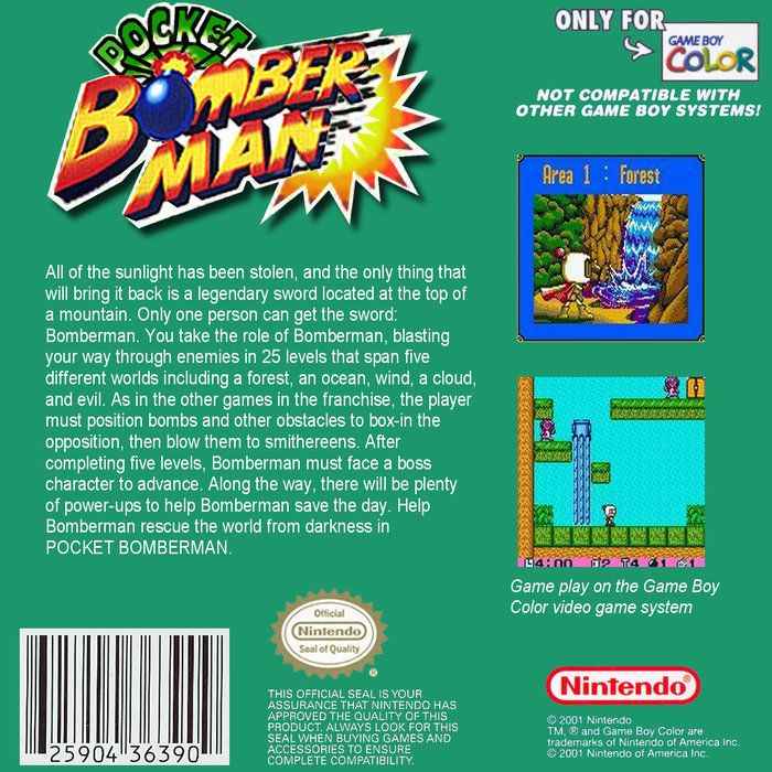 Pocket Bomberman — Box back