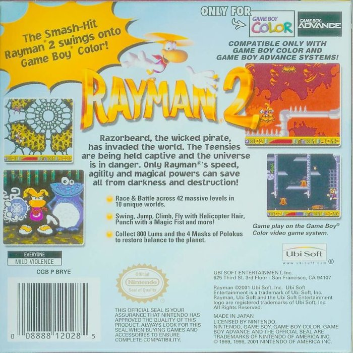 Rayman 2 : The Great Escape — Box back
