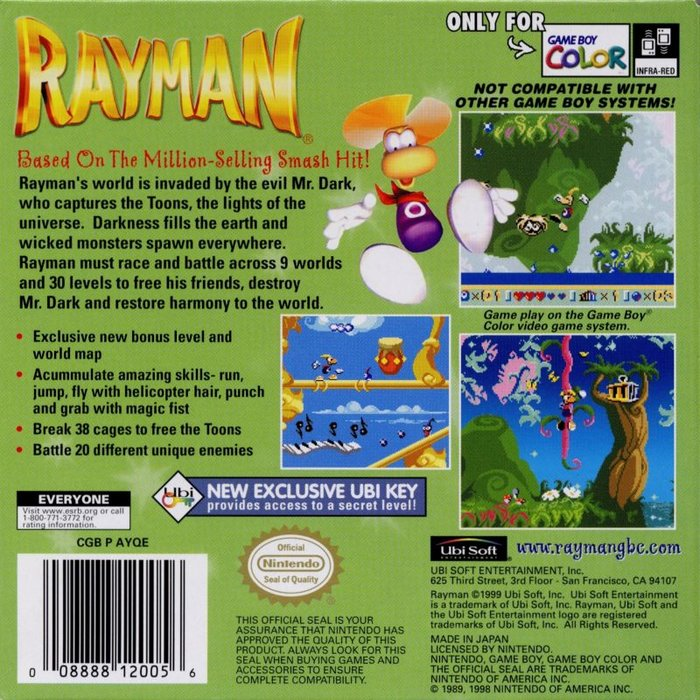 Rayman : Mister Dark no Wana — Box back
