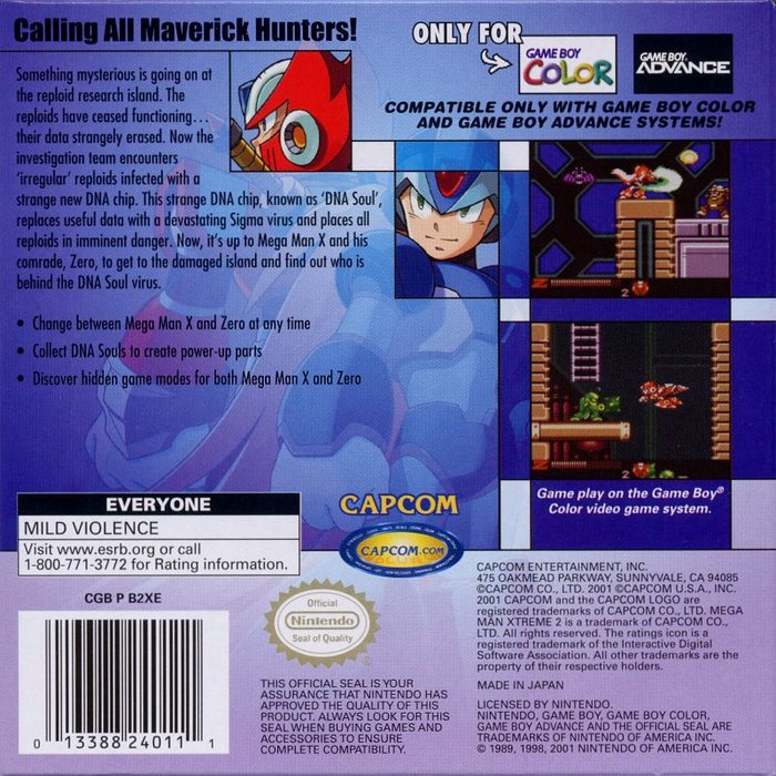 Rockman X2 : Soul Eraser — Box back