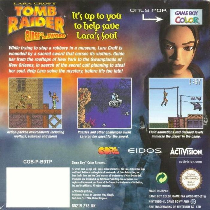 Tomb Raider : Curse of the Sword — Box back