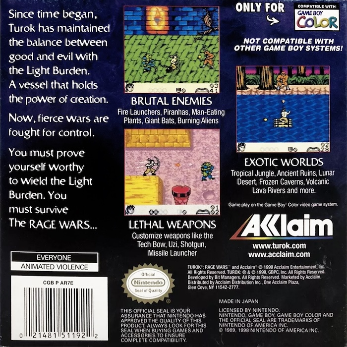Turok: Rage Wars — Box back