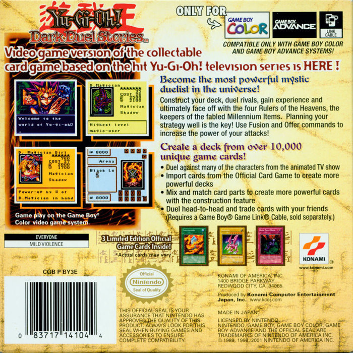 Yu-gi-oh! Dark Duel Stories — Box back
