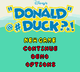 Donald Duck : Quack Attack — Title screen