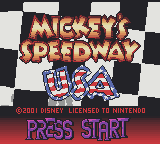 Mickey's Speedway USA — Title screen