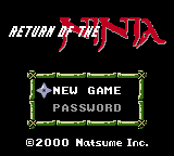 Return of the Ninja — Title screen