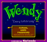Wendy: Every Witch Way — Title screen