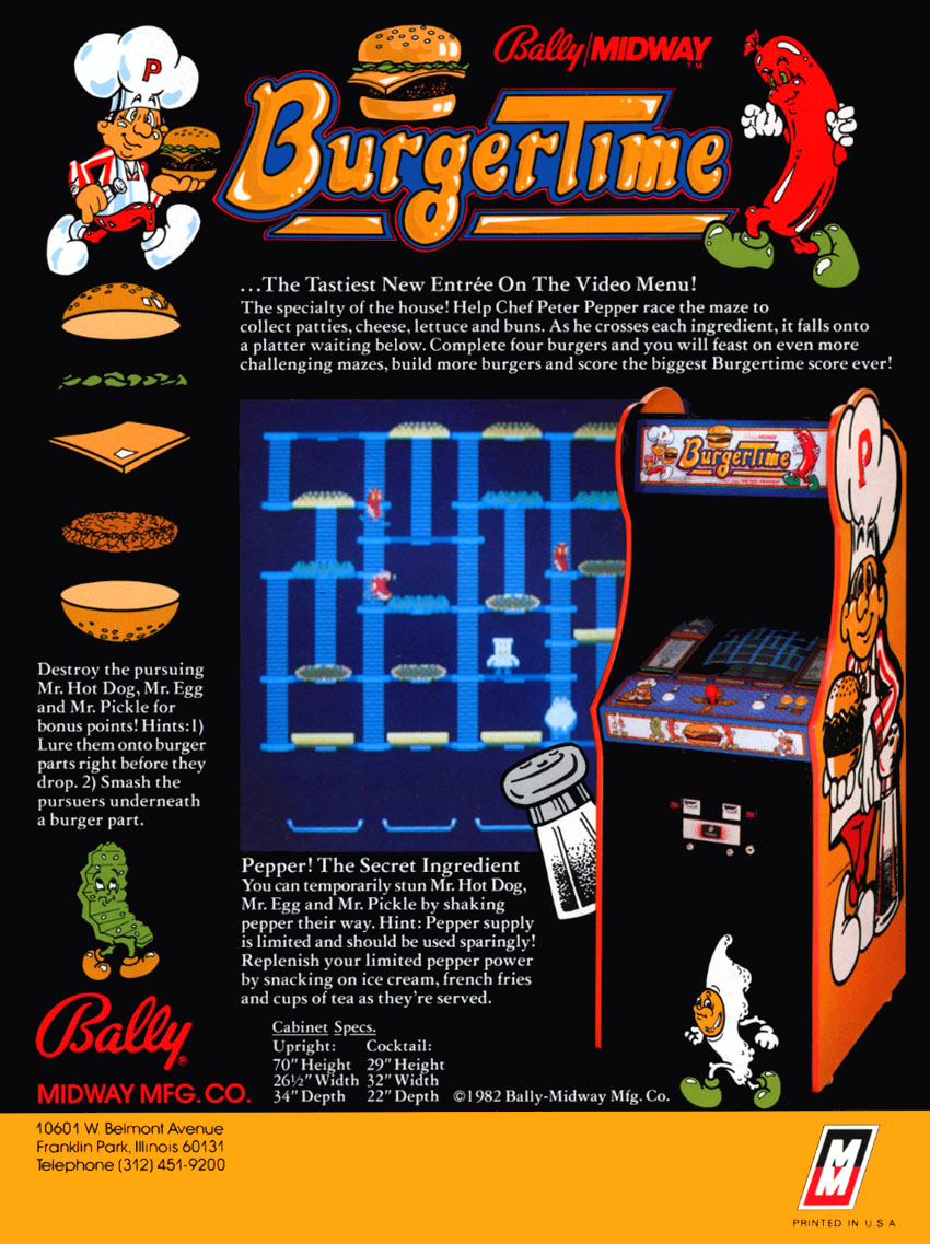 BurgerTime (Data East set 1) — Box back