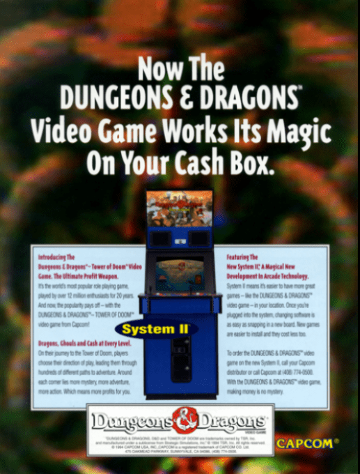 Dungeons & Dragons: Tower of Doom (USA 940125) — Box back