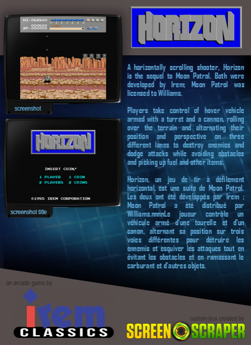 Horizon (Irem) — Box back